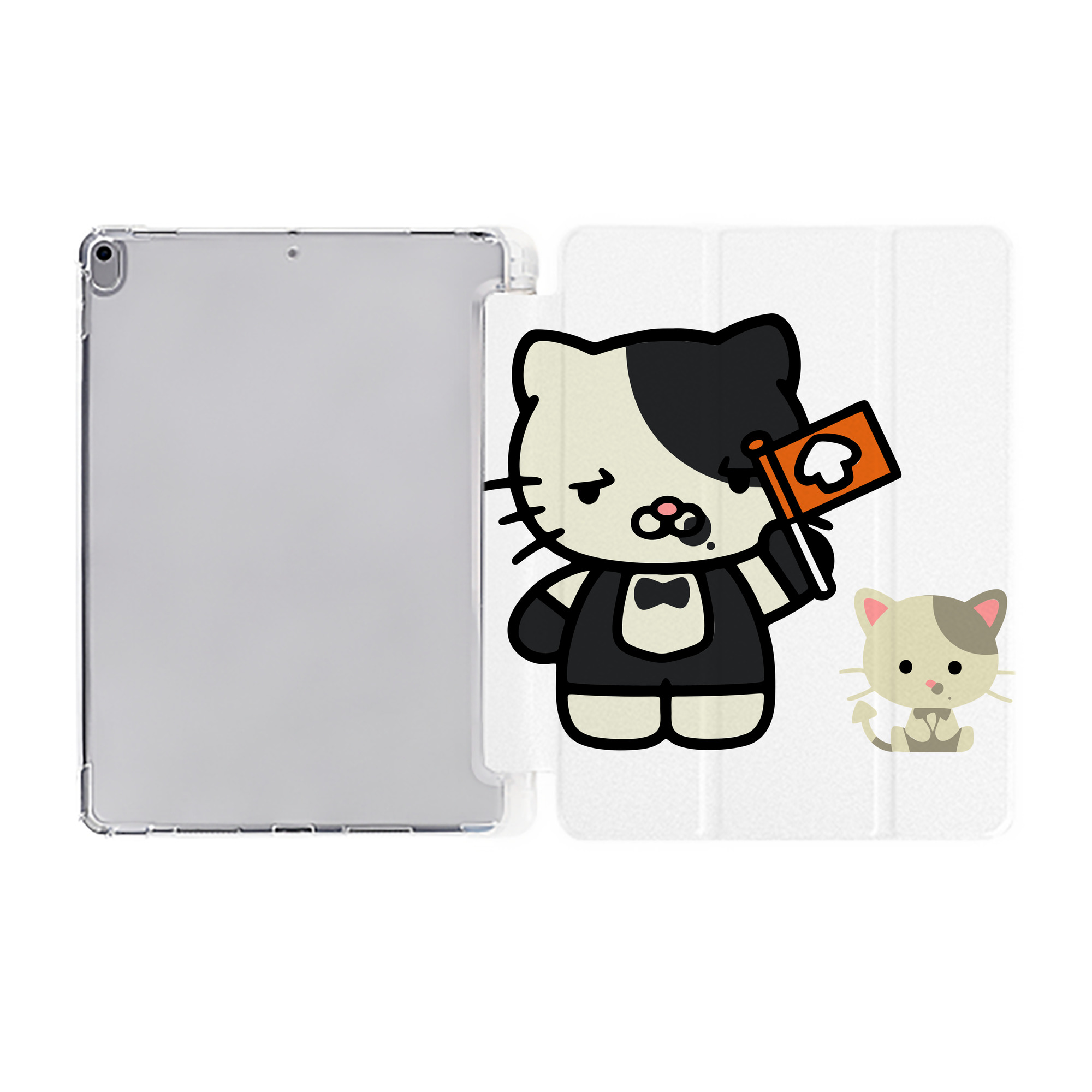 （画像用） Hello Kitty ハローキティ IPad ケース ペン収納付き 三つ折りスタンド PUレザー×シリコン 対応機種9.5/10.5/10.9インチ